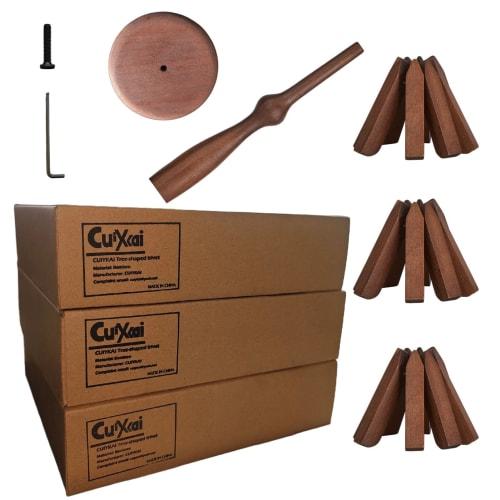 3-Piece Trivet and Bamboo Tripod Mat Set - For Hot Dishes, Frying Pans, and Teapots, Beautiful and Functional Tree-Shaped Design