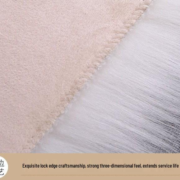 Modern Minimalist White Long-Pile Carpet for Bedroom, Living Room, or Decorative Display
