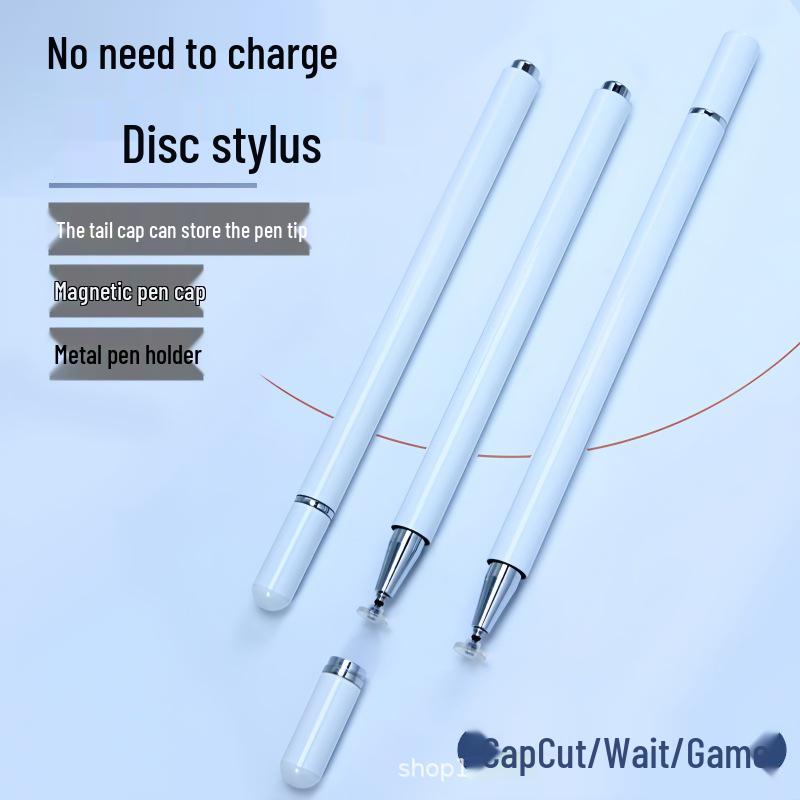 

Capacitive Touch Screen Stylus with Magnetic Cap for Phone & Tablet Video Editing Black [Magnetic Cap Disc Pen]