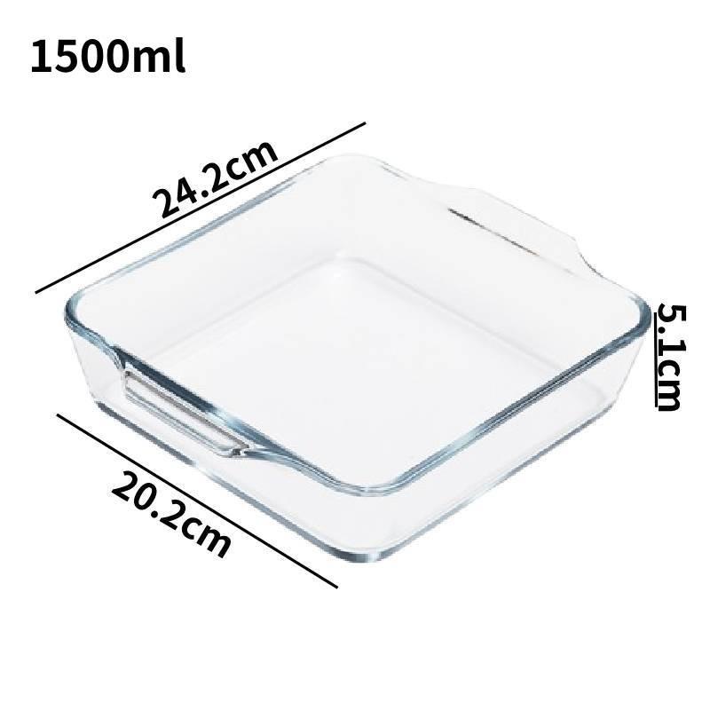 Square Roaster Glass Baking Pan Microwave Grilled Fish Plate Cooking Container