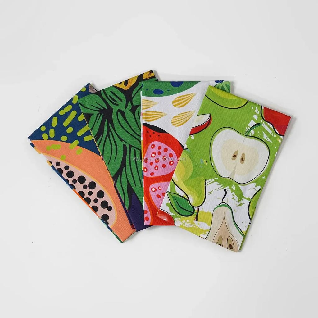 Cotton Linen Napkins ,Table Runners, Placemats Flour Sack Towel Custom Printed Kitchen Dish Tea Towel
