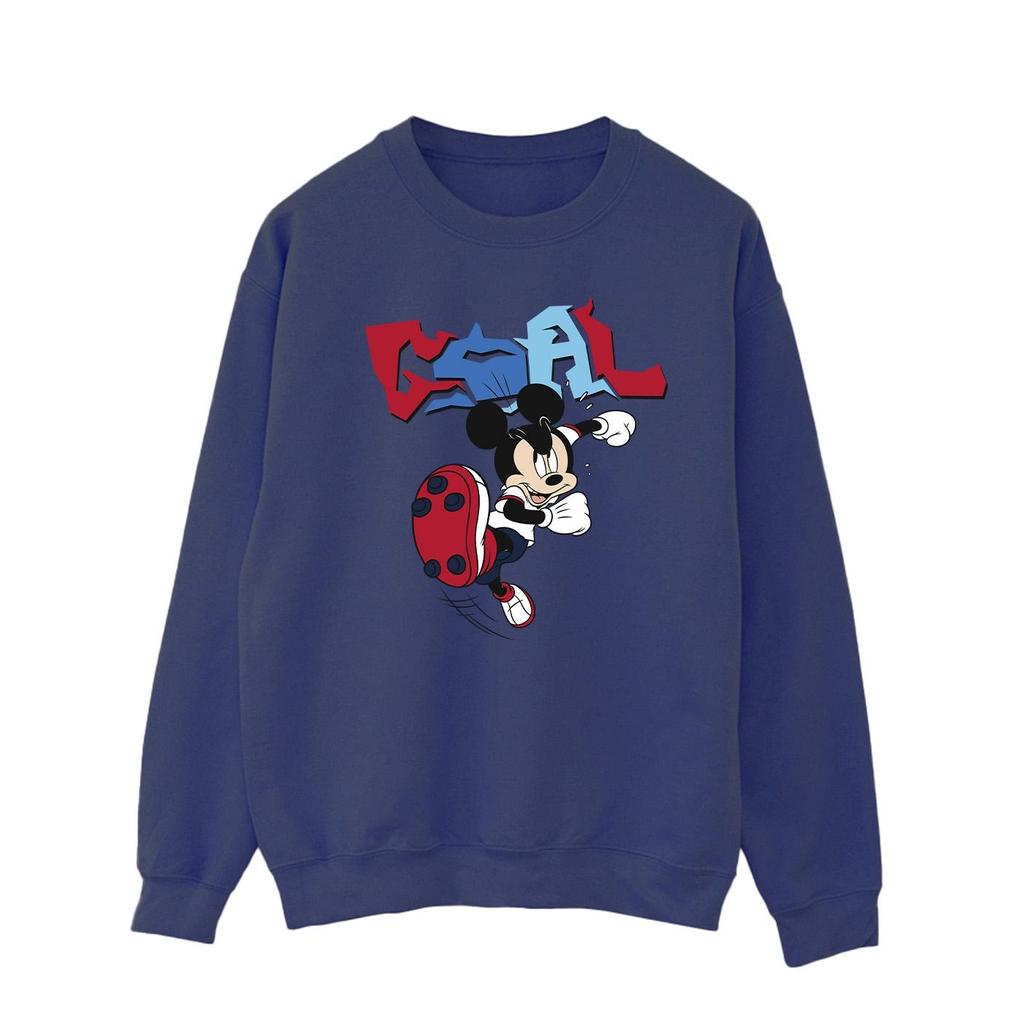 Disney Mens Mickey Mouse Goal Striker Pose Sweatshirt