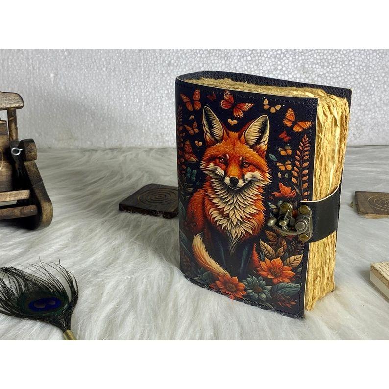 

Vintage leather Journal Blank spell Book of Shadows Handmade Leather Journal Grimoire Journal with Deckle Edge Paper Gifts for Men and Women 7 x 5 in - 100 Sheet