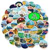 New 50 Pictures of Mainland Landscape Aesthetic Cartoon Graffiti Round Stickers Creative DIY Suitcase Mobile Phone Stickers