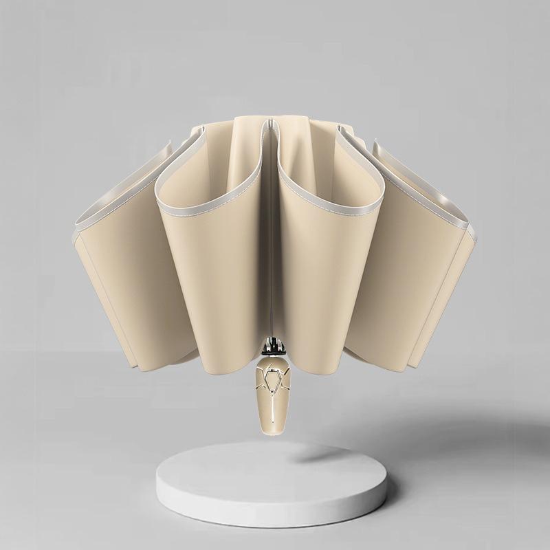 

Зонт-наоборот Ветрозащитный Прочный Большой размер Складной Автоматический Зонт Женский Креативный Складной Большой Зонт Дождь Водонепроницаемый Aluminum&12K бежевый