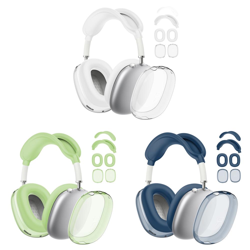 

Прозрачный чехол 4 в 1, амбушюры, повязка на голову, чехол для AirPods Max (белый)