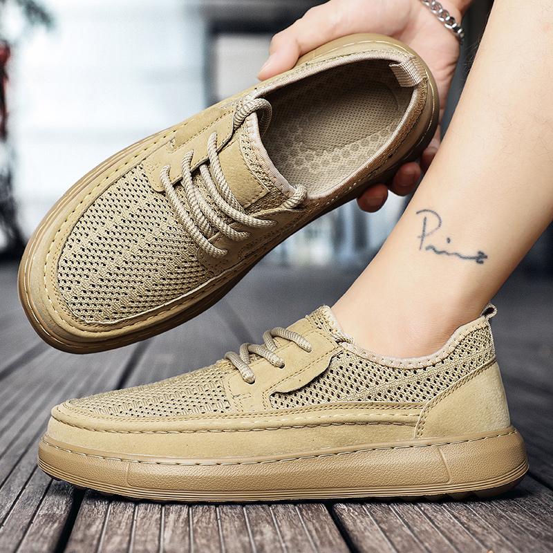 Men's Shoes Sandals Summer Work Shoes All Soft Genuine Leather Casual Walking Old-fashioned Men's Shoes Loafer