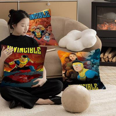 I-Invincible Cartoon Decorative Room Aesthetics Pillow Case Home Decor Bedroom Sofa Bed Couch Pillow Cover 45x45