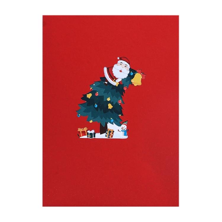 3D Pop Up Christmas Cards Charming Tree and Santa Illustrations Joyful Gift