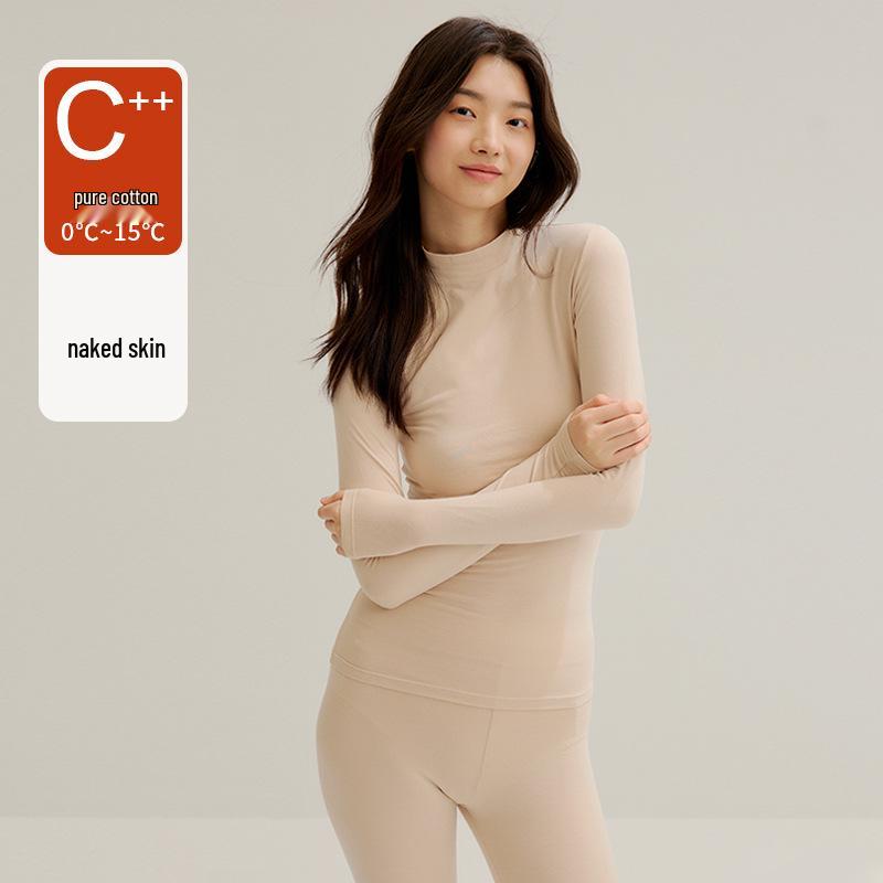 

Антибактеріальний бавовняний термобілизна Xinjiang 5A – унісекс з круглим вирізом, чиста бавовна для осені/зими M (Women 80-100 lbs)