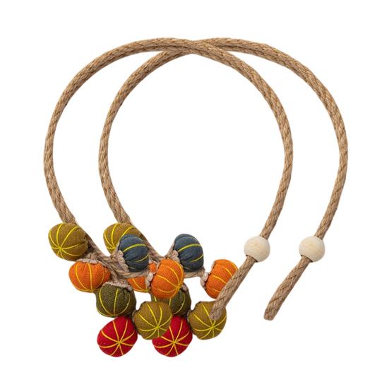 2Pcs Pumpkin Curtain Tiebacks Adjustable Rustic Curtain Ties Pumpkin String Curtain Holders for Home