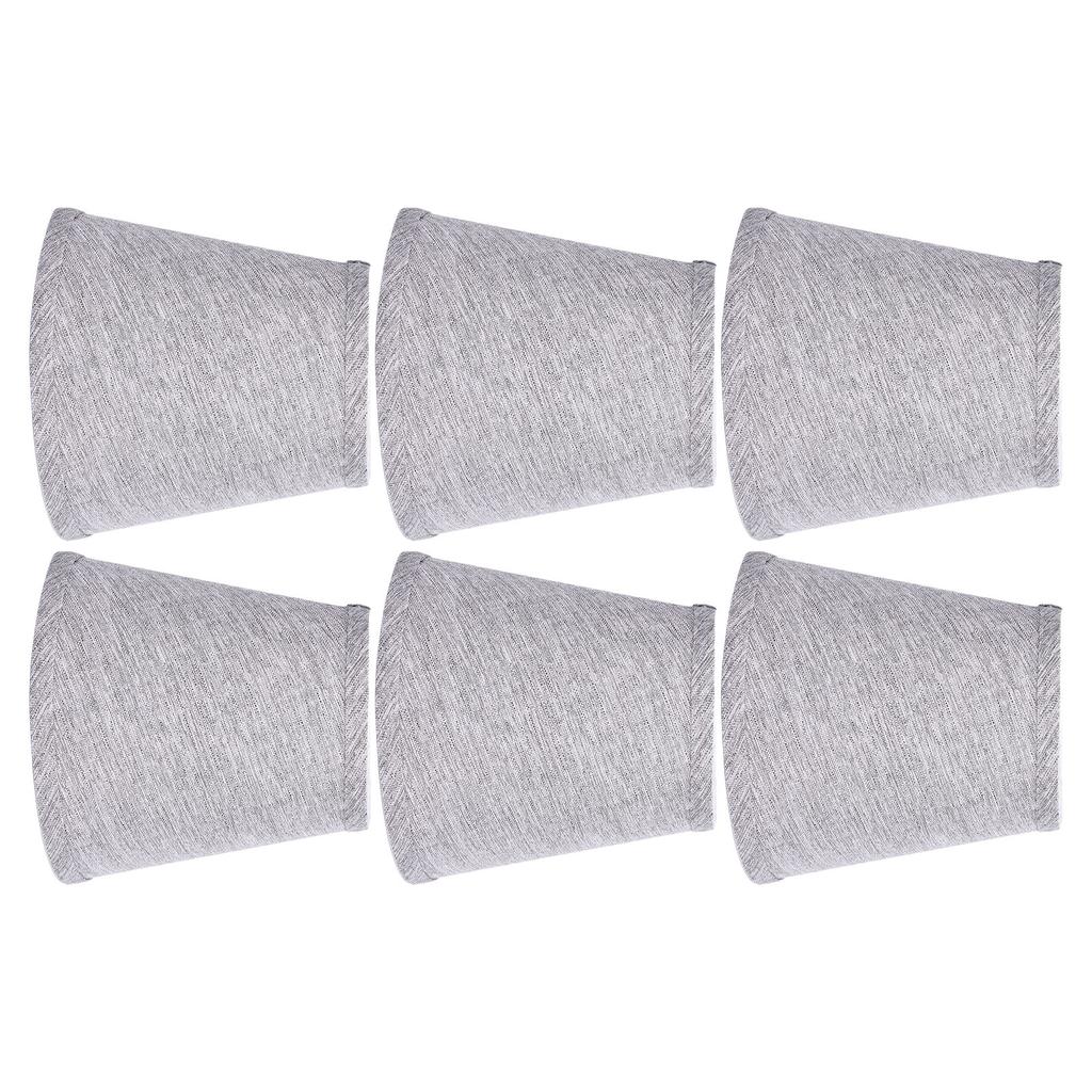 6 SZT. Abażur Materiałowy Srebrnoszary E14 Abażur Lampa Stołowa Lampa Sufitowa Abażur do Hotelu Salonu