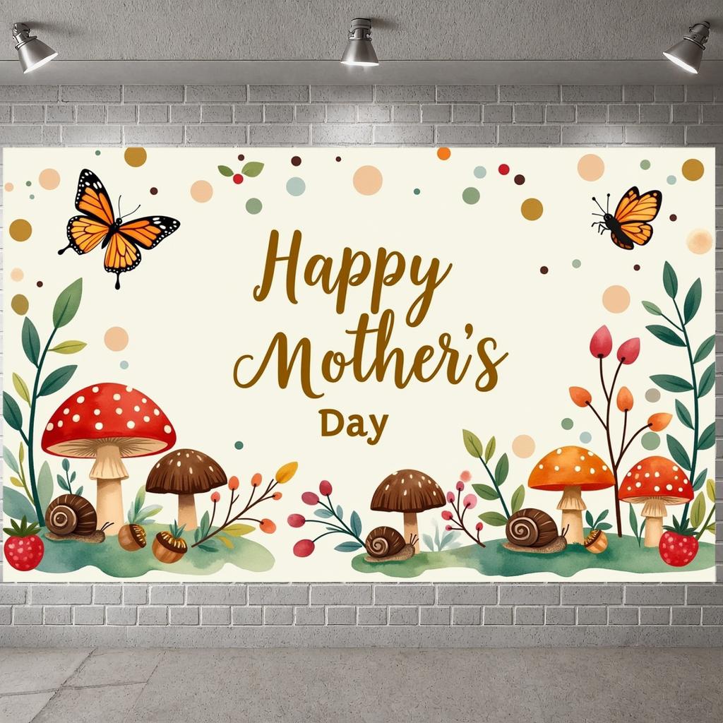 Happy Mother's Day Display Nature-inspired Happy Mom's Day Backdrop Mother's Day Celebration Background Woodland Theme