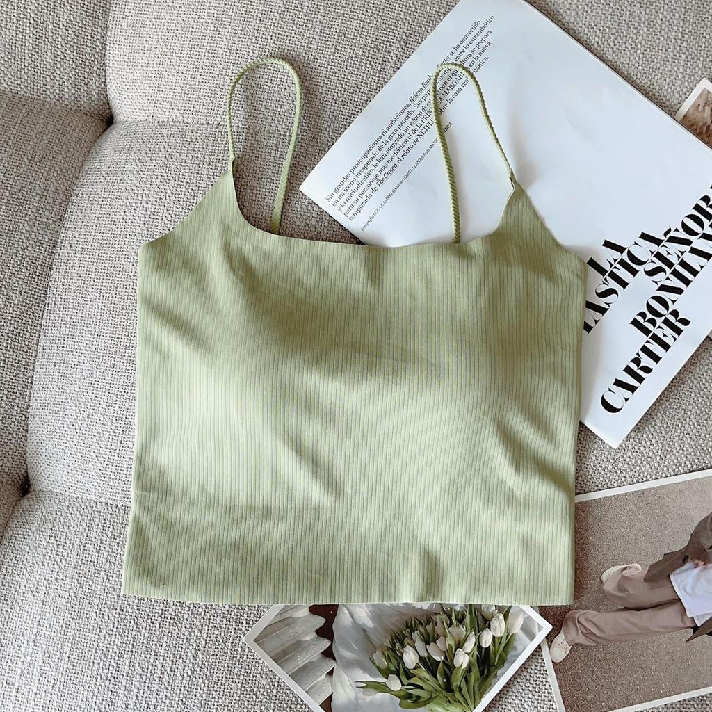 Simple and Seamless Design Feeling Beautiful Back Bra One Pure Want To Take Breast Pad Backless Small Halter Vest Women Inside The Top