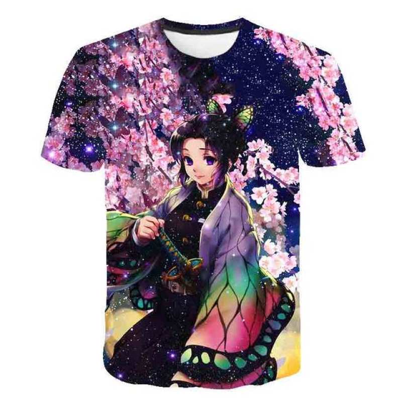 1-14 Years Old Cartoon Demon Slayer Print T-Shirts Boys Girls Summer Children Clothes 3D Printing Short Sleeve O-Neck Tops Tees