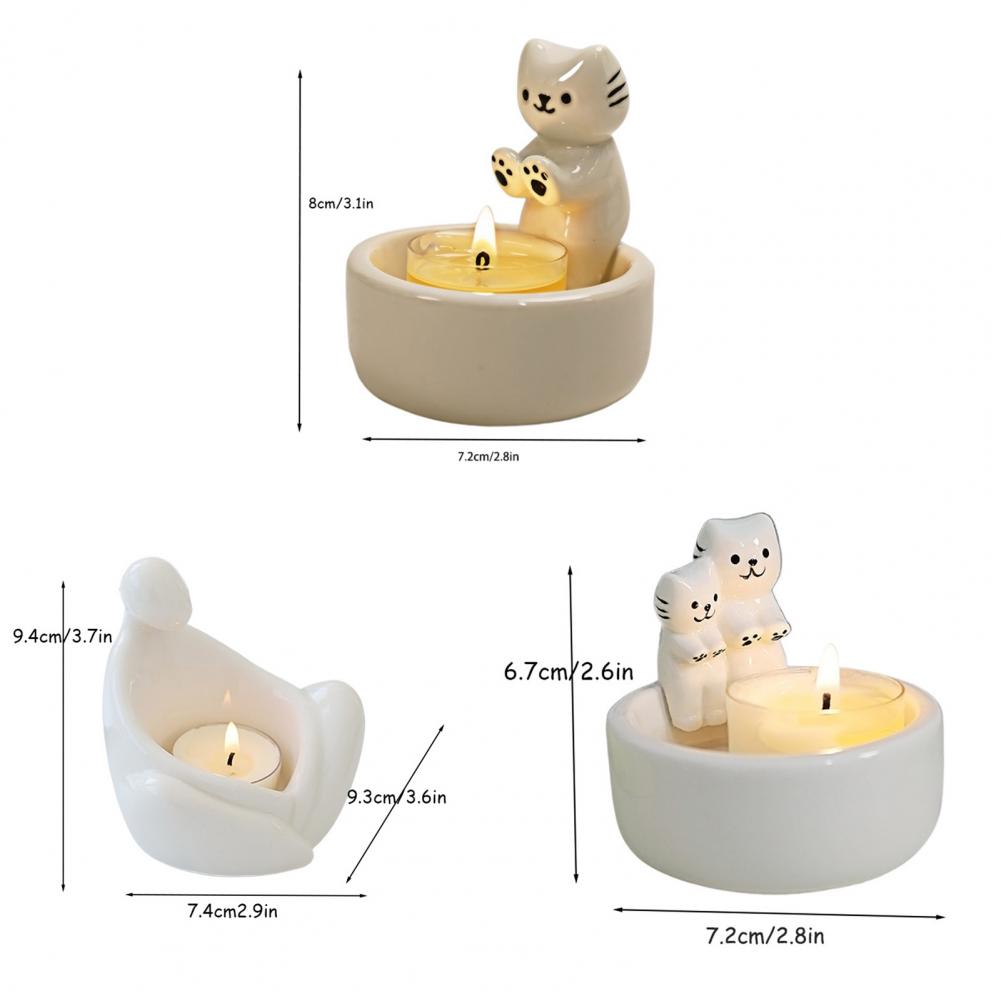 Angel Candle Holder Home Decor Candle Holder Spooky Halloween Ceramic Candle Holder Set with Ghost Gnome Figures