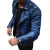 Giacca in Pelle da Motociclista Punk da Uomo S Slim Fit con Manica Punk, Zip e Collo a Revers