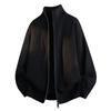 Mens High Neck Zipper Cardigan Sweater - Thick Knit Warm Loose Fit Streetwear Outerwear Winter Daily Wear
