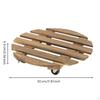 Round Planter Stand with Wheels Carbonized Wooden Floral Pot Indoor Outdoor Use