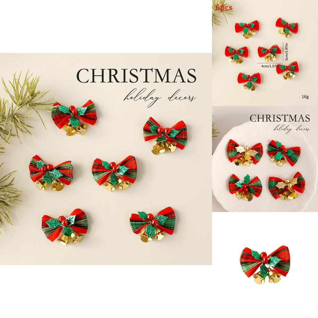 Christmas Mini Butterfly Bell Pendant Set Holiday Decoration Props For Festive Gift Present