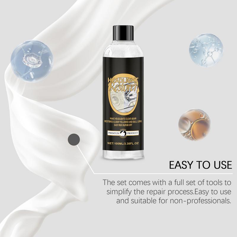 Headlight Restoration Kit Complete Restoring Refurbishment Set Headlight Cleaner And Sealant For Bikes Motorcycles Trucks Auto