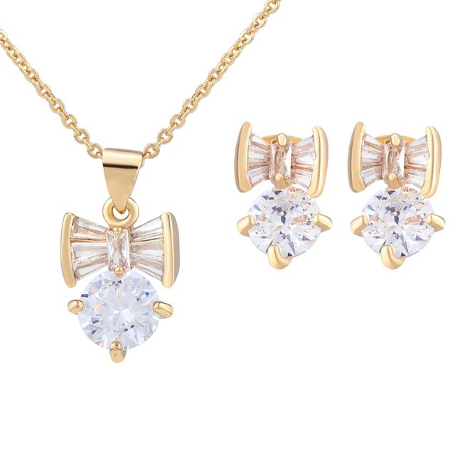 Schmuck Frauen Halskette Ohrringe Set Luxus Qualität Luxe Zubehör Feine Zirkonia Champagner Mode Jewelri Cubic Hohe Großhandel
