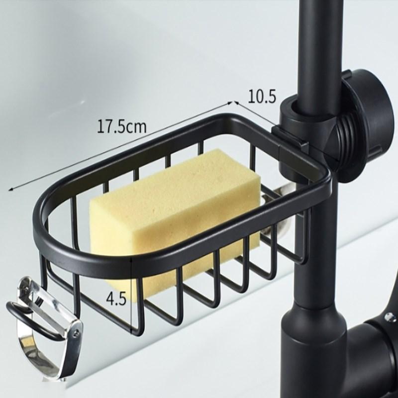 

Сушарка для кухонної мийки, кошик для зберігання губок, тримач для крана, космічний алюміній, полиця-органайзер для мила, аксесуари для ванної кімнати S&1-tier