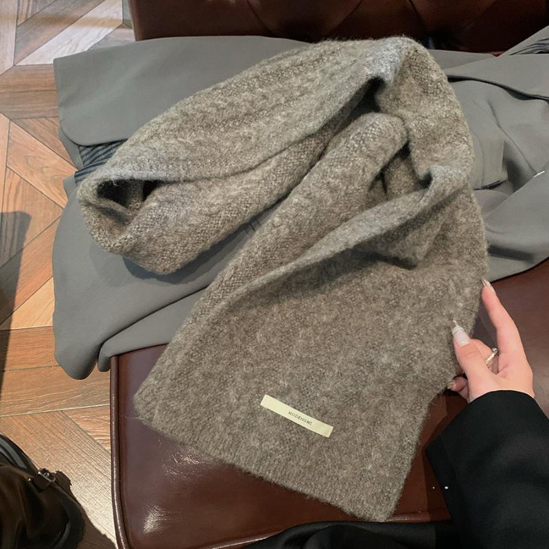Sciarpa Vintage in Maglia da Donna Autunno Inverno Stile Coreano Versatile Calda Ispessita Sciarpa da Collo Studentesca Modello da Coppia