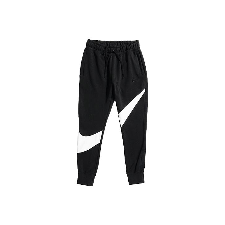 Nike Big Swoosh Knit Straight-Leg Track Pants Men Bottoms Black White AR3087-010