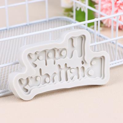1Pc Silicone 3D Happy Birthday Mold Diy Ice Jelly Chocolate Mould English Letter Mold Bake Birthday Cake Decor Tool Mould