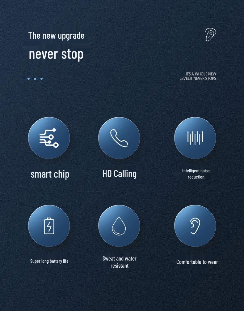 Single-sided Multi-point Bluetooth Headset with Long Battery Life for Car and Sports Use