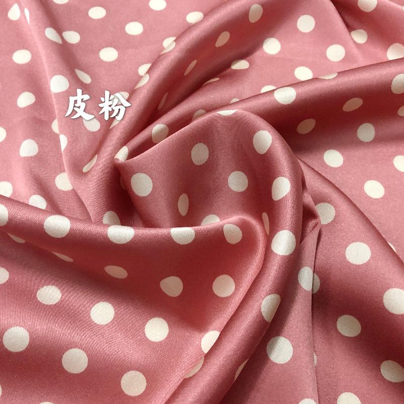 19 Momme Stretch Mulberry Silk Fabric Multi-Color Polka Dot Design Soft for DIY Sewing Summer Dress Shirt Cheongsam Fabric