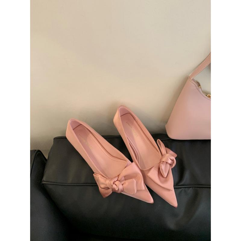 Soft soles are not tired of feet, evening shoes, pointed French single shoes for women's 2025 new spring and autumn with skirts, ladyshoes for women's