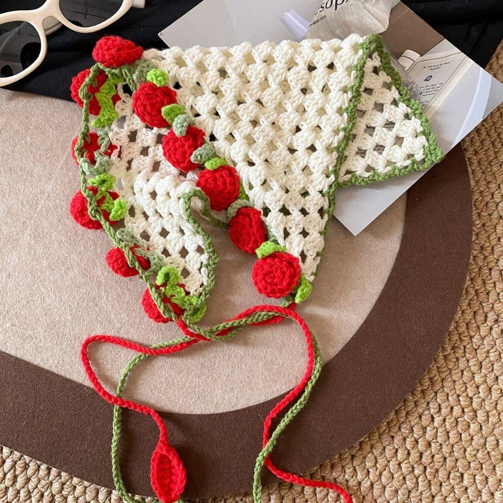 Hair Band Triangle Turban Floral Crochet Bandana Vintage Women Hair Scarf  Children