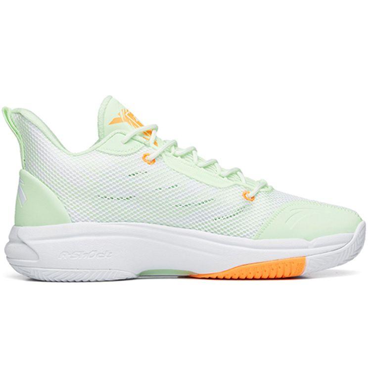 Anta Attack 4 Durable Rebound Mid-Top Basketball Shoes Men Sneakers White Green Orange 112231603-1