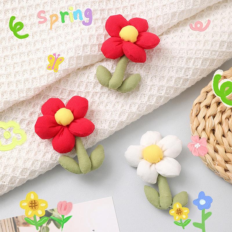 

Cotton Puffy Flower Brooches For Women Plant Lapel Pins красный