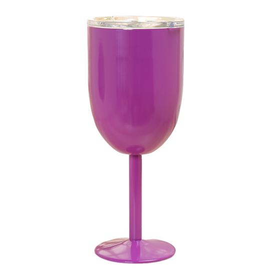 

10 унций изолированный коктейльный бокал с двойными стенками и высокой крышкой стакан для коктейлей вина холодных напитков бокал из нержавеющей стали фиолетовый