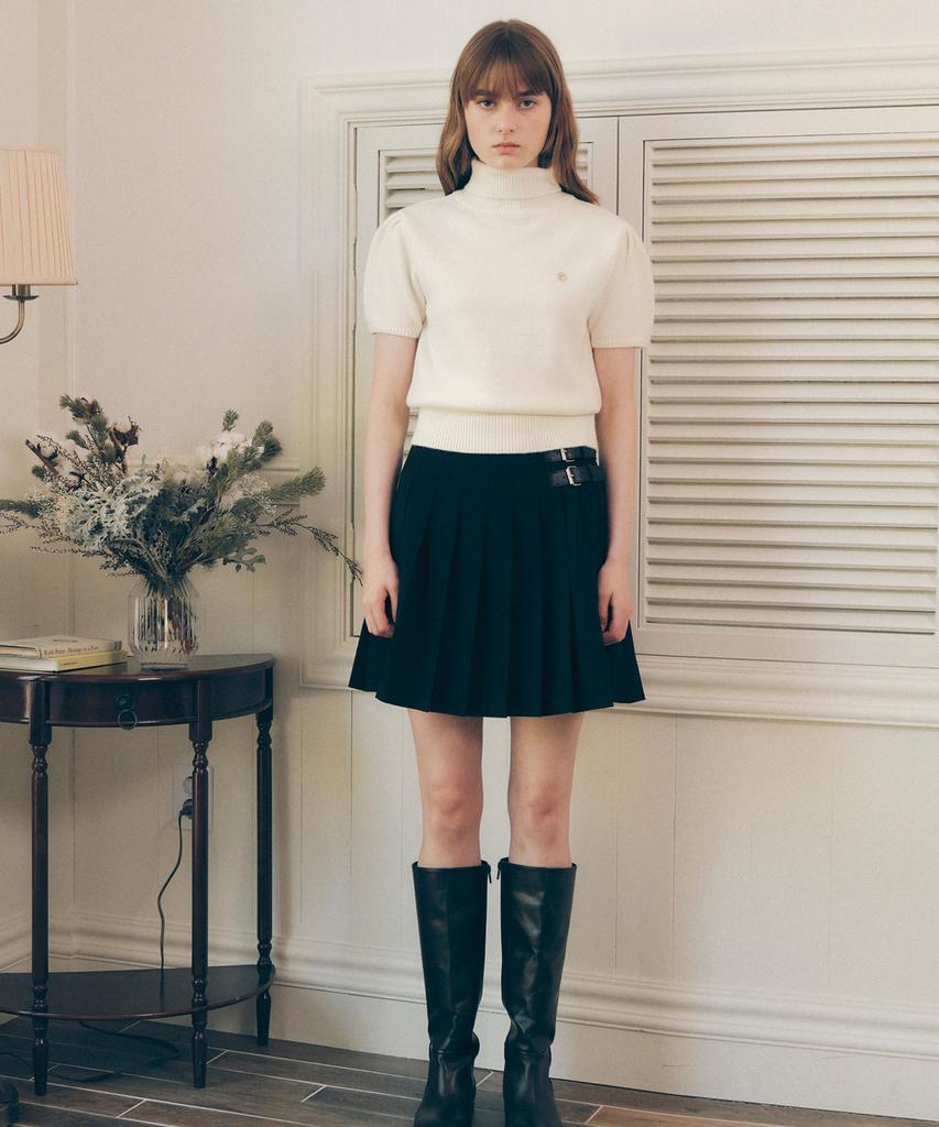 Lora Lora Buckle Pointed Skirt Black