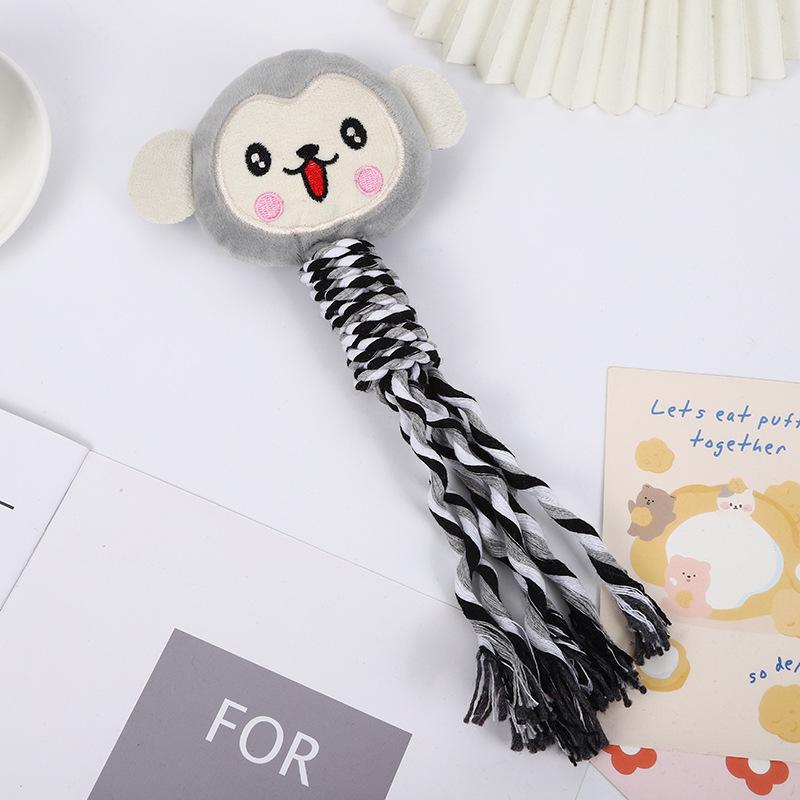 Dog & Cat Chewing Toys: Bite-Resistant Cotton Rope Knots for Interactive Play and Boredom Relief
