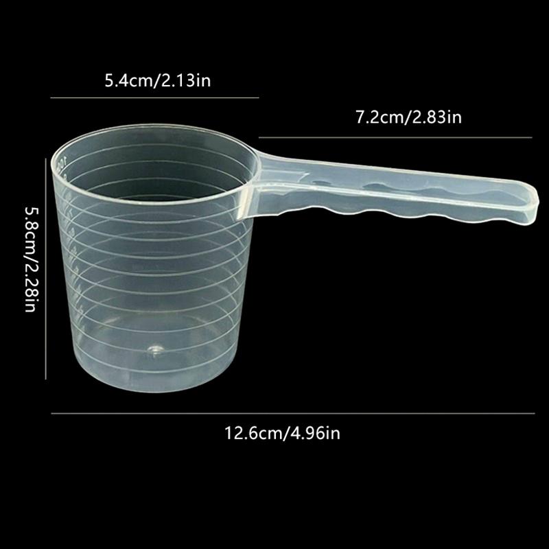 Transparent Pet Measuring Spoon With Scale Plastic Dog Cat Feeding Shovel Pet Tableware Supplies 50G 100Ml