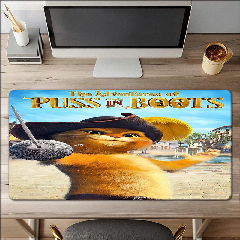 Puss In Boots Theme Mouse Pad, Non Slip Rubber Base, Multifunctional Office & Home Decor, Perfect for Workspace Personalization.