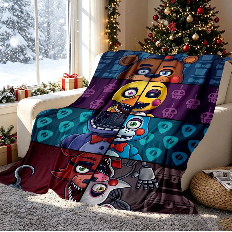 Five Nights at Freddy's rašto pledas namų dekoravimui, lovai, sofai, kelionėms automobiliu, stovyklavimui, tinkamas visais metų laikais, gimtadienio, Kalėdų dovana