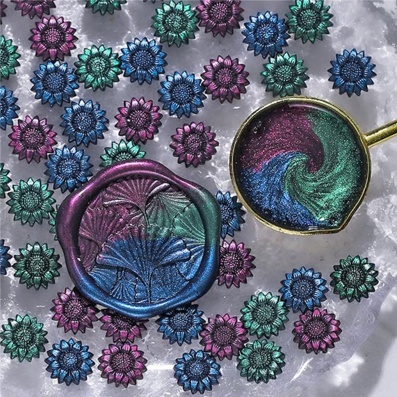 100Pcs Gilter Sealing Wax Beads for Wax Seal Stamp, Flower Wax Seal Beads for Gift Wrapping, Invitation Envelope Decor