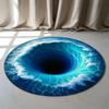 3D Rug Ocean Vortex Rug Deep Sea Hole Carpet Whirlpool Illusion Mat Round Depth Rug Optical Floor Art Sea Abyss Rug Blue Swirl