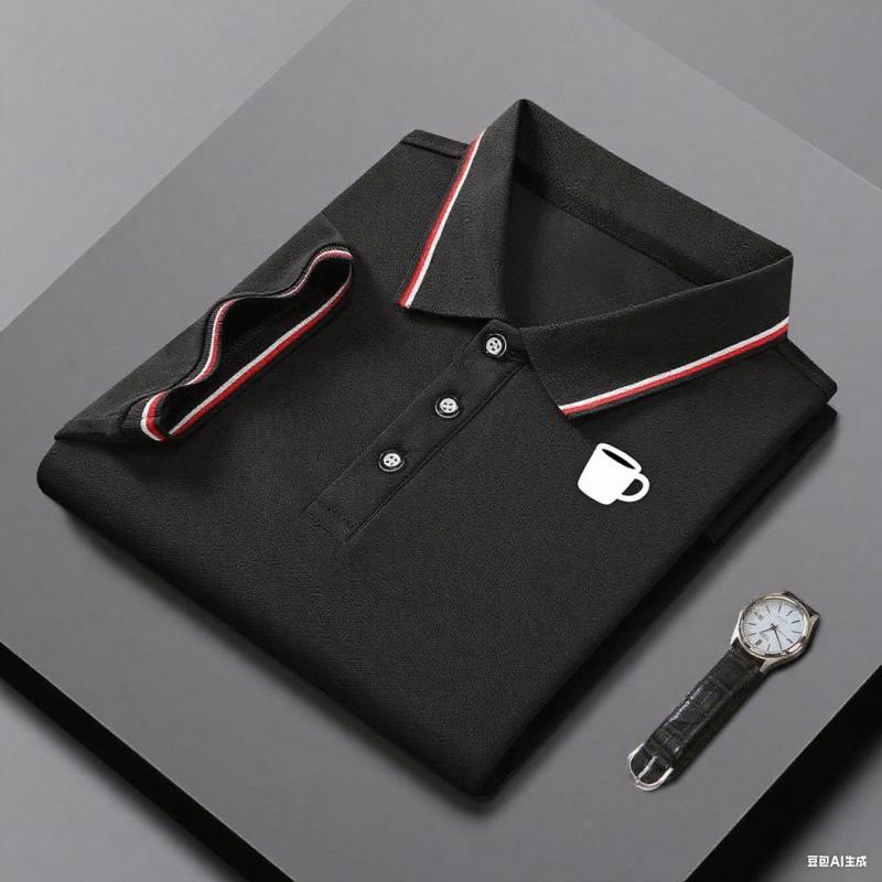 Men's Polo Shirt Summer Slim Fit Short Sleeve Tee Breathable Classic Striped Collar High-quality T-shirt Sportswear Unisex Top