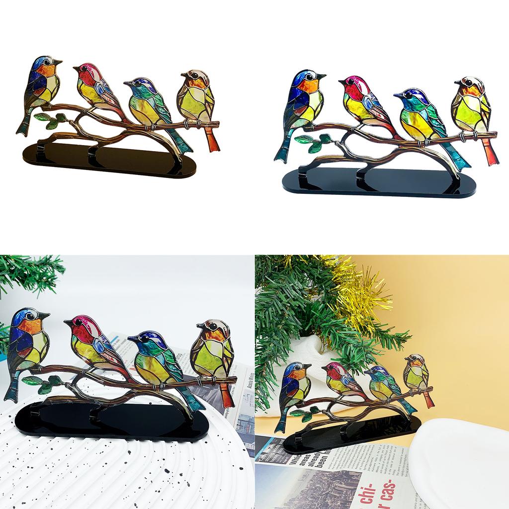 Colorful Birds Ornament Table Decoration Bird Desktop Ornament Modern Acrylic Bird Figurine Decorative Art Ornament