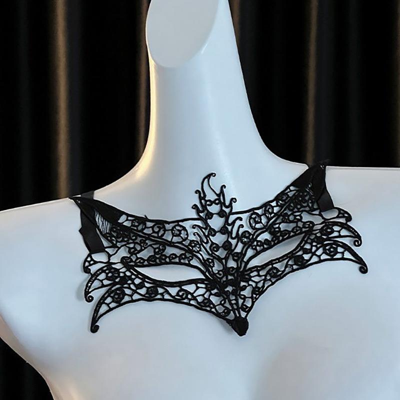 Black Sexy Lingerie Lace Mask Half-Face Cosplay Party Fun Cute Face Eye Mask