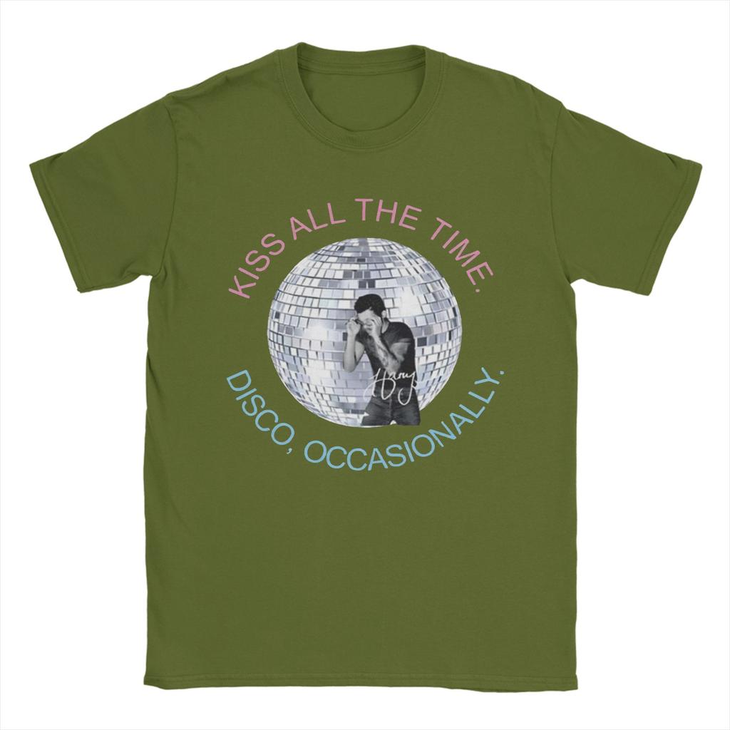 Harry Styles Kiss All The Time Disco Occasionally Mens T Shirt Tee Shirt Short Sleeve Crewneck TShirts 100 Cotton Clothes