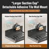 Suction Cup Storage Rack Wall Mounted No-Drill Bathroom Kitchen Drainage Organizer Carbon Steel