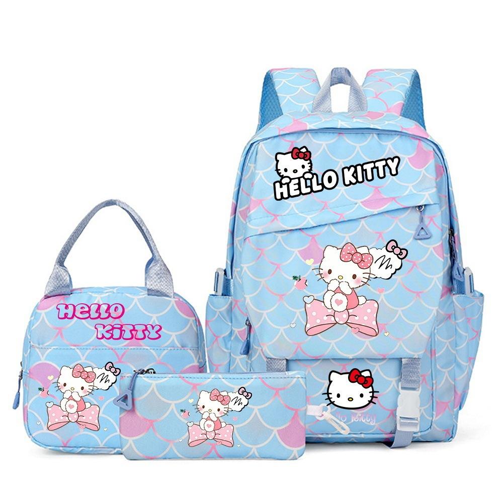 Three-Piece Set Of Primary School Students Large-Capacity Schoolbag Lunch Bag Pencil Bag Outdoor Travel Bag